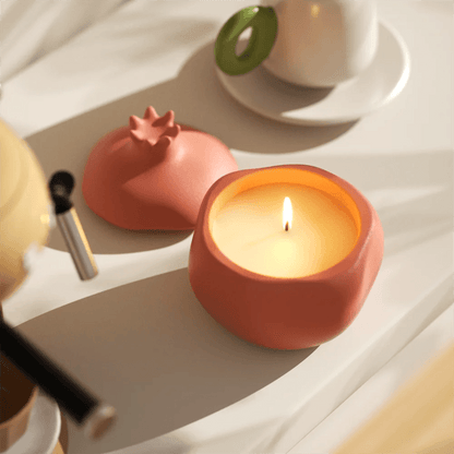 Nicole Pomegranate Concrete Candle Jar Silicone Mold for Jesmonite DIY