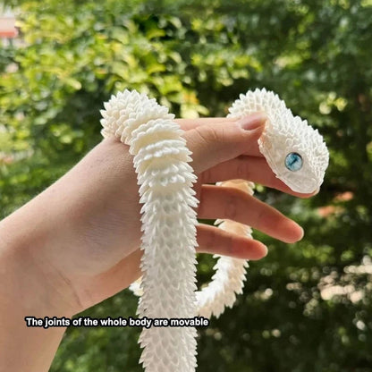 3D Printed Snake Figurine with Movable Joints & Random Colored Eyes