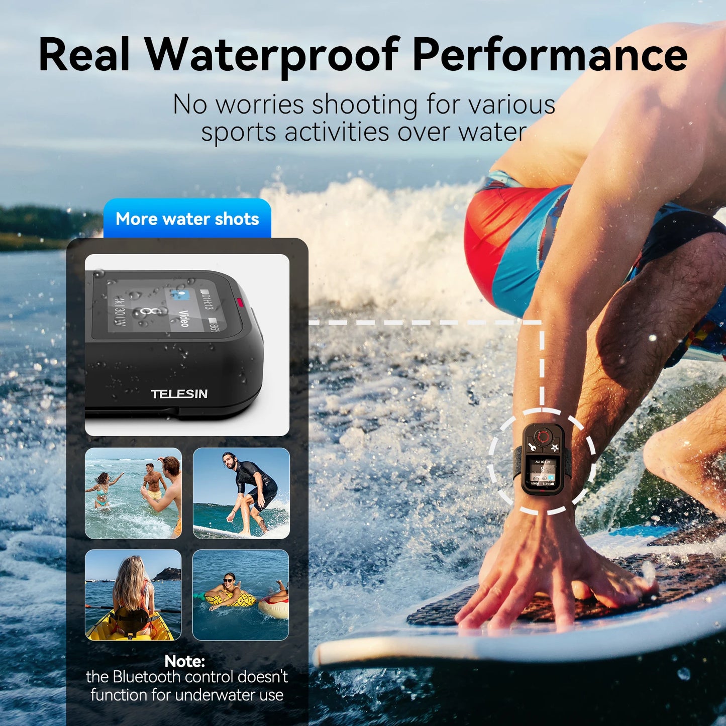 Waterproof Bluetooth Remote Control for GoPro Hero 13 12 11 10 9 8