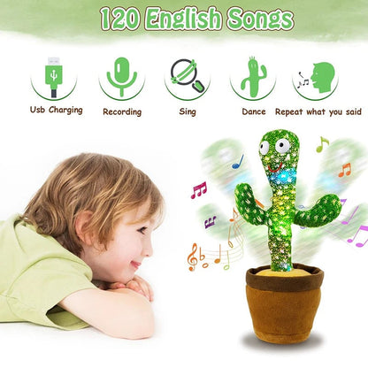 Dancing Cactus Plush Toy - 120 Songs USB Battery Voice Repeat Speaker