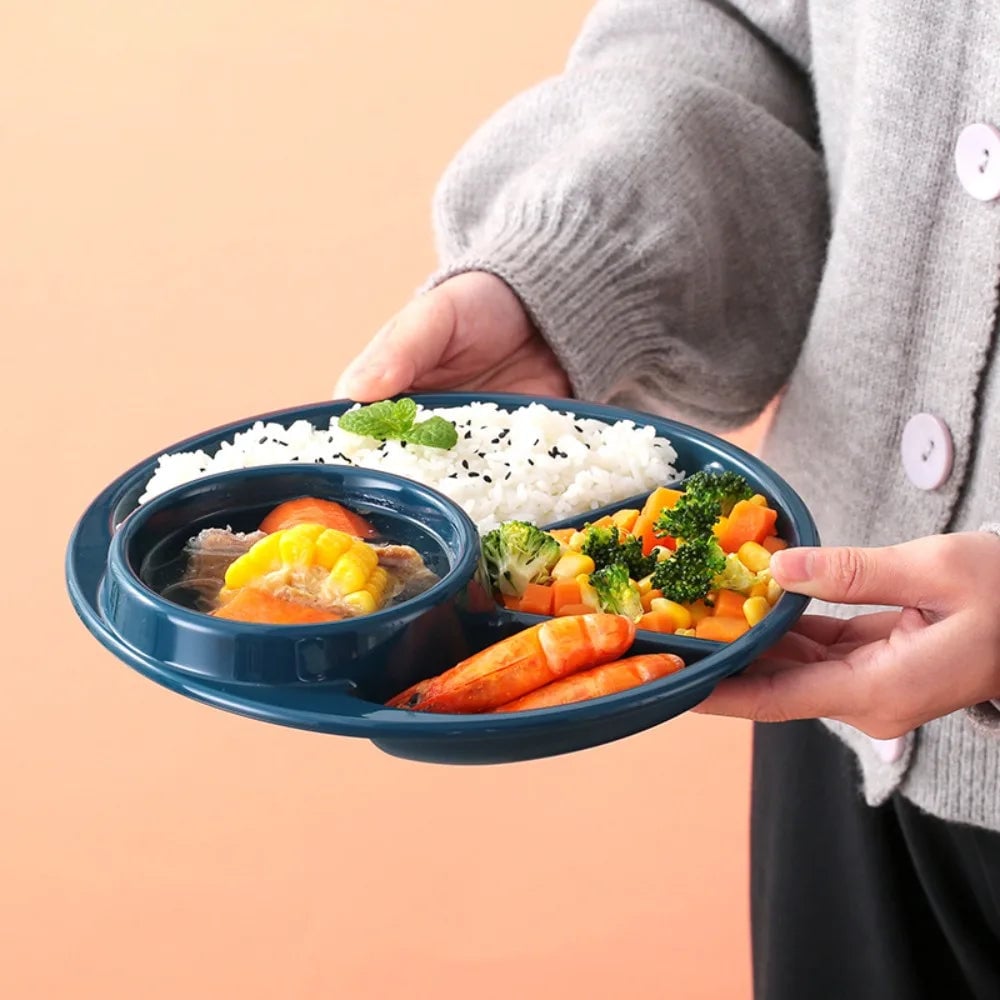 4-Grid Divided Dinner Plate Japanese-Style Plastic Compartment Tray