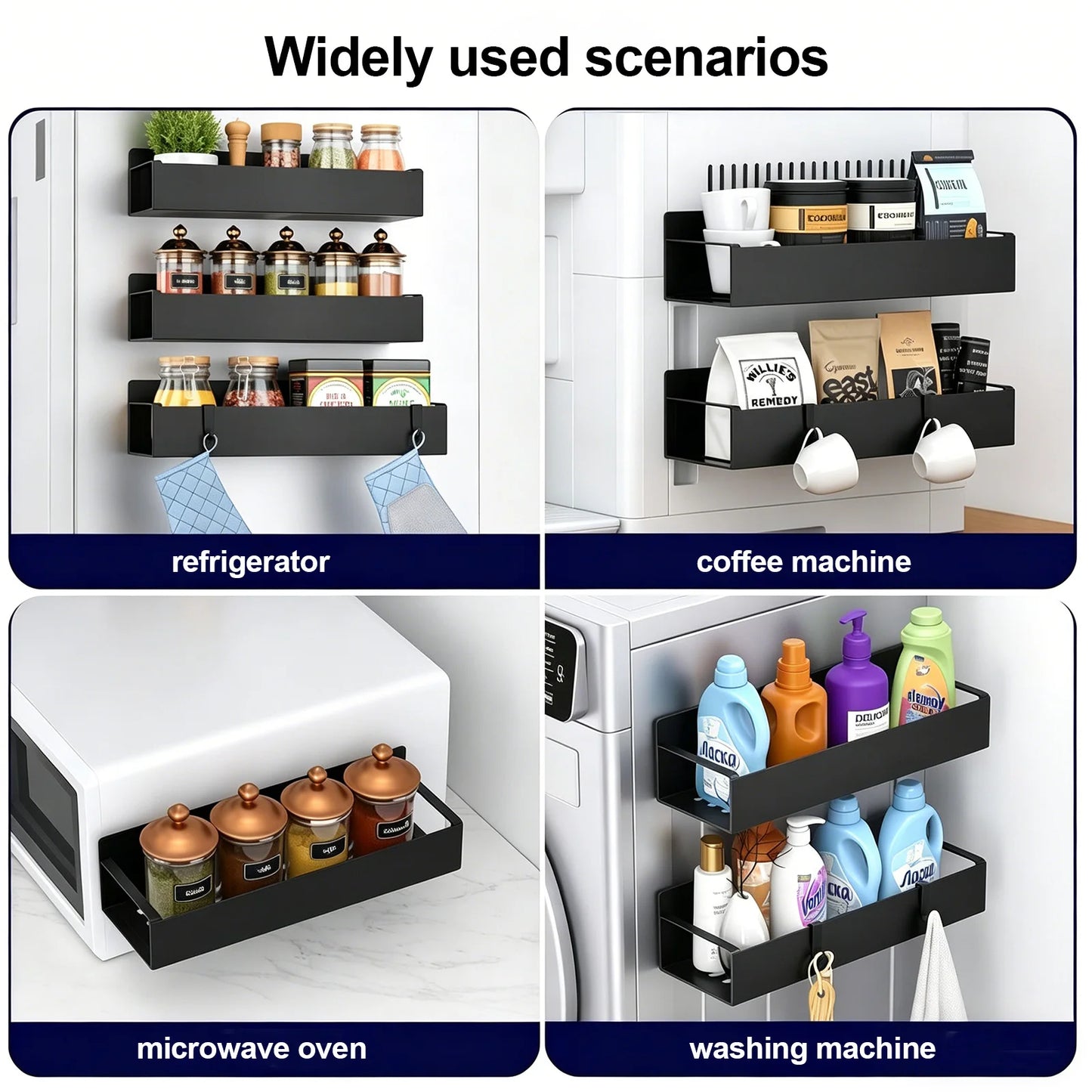Magnetic Side Storage Rack for Refrigerator & Washing Machine