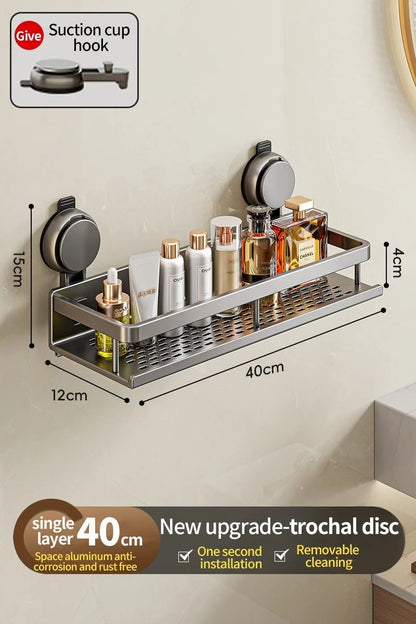 Wall Mounted Non-Perforated Towel Rack Multi-Room Storage Organizer