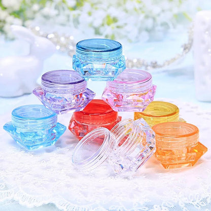 10pcs Diamond Shaped Cosmetic Cream Jars Refillable Travel Containers