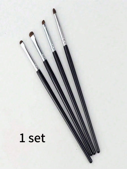 4Pcs Tapered Small Eyeshadow Brushes Set - Detailed Blending & Concealing