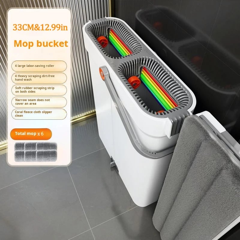 Joybos 360° Spin Mop 33cm Hand-Free Flat Barrel Bucket Set