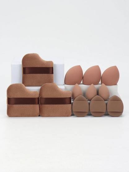 12-Piece Makeup Sponge Set - Powder Puffs, Air Cushion & Beauty Eggs