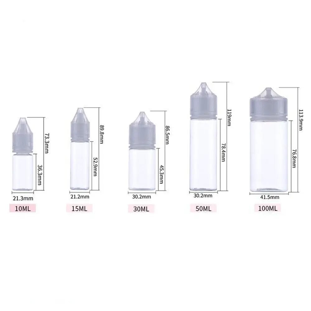 Portable Oil Filling Bottles 10-100ml PET Pointed Squeezable Dropper