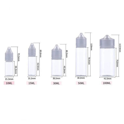 Portable Oil Filling Bottles 10-100ml PET Pointed Squeezable Dropper