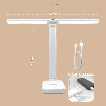 LED Desk Lamp 3-Level Dimmable Touch Control USB Rechargeable Foldable