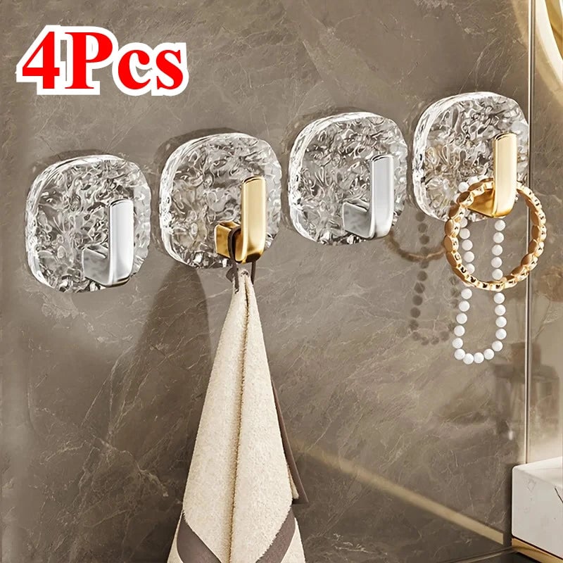 4Pcs Self-Adhesive Multi-Purpose Hooks Kitchen Bathroom Storage