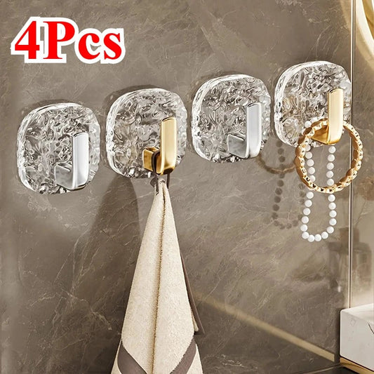 4Pcs Self-Adhesive Multi-Purpose Hooks Kitchen Bathroom Storage
