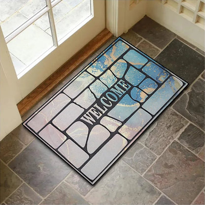 Diatom Mud Non-Slip Door Mat - Super Absorbent Geometric Bathroom Rug