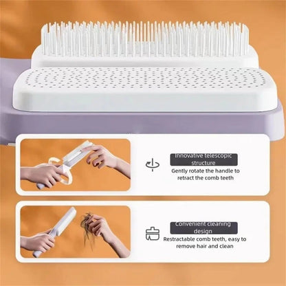 Self Cleaning Rotating Hairbrush Anti Static Massage Comb Auto