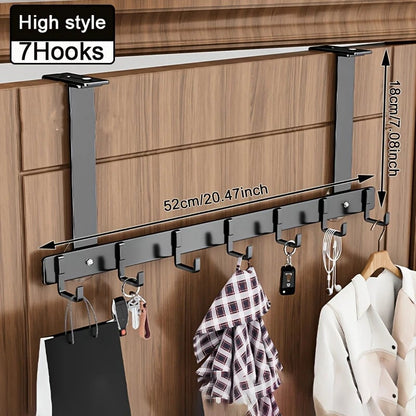Over Door Metal Hooks Rack 5/7 Adjustable Bathroom Organizer