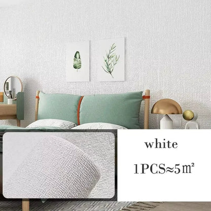 Waterproof Self Adhesive Linen Wallpaper - Plain Color Wall Stickers