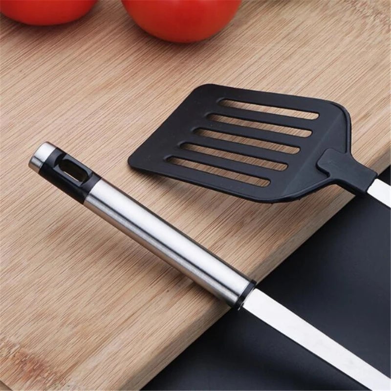 Stainless Steel Turner Spatula with Nylon Handle - Fish Egg Frying