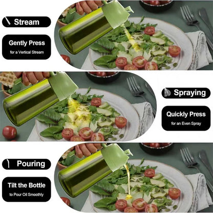 470ml Glass Oil Sprayer - 2-in-1 Olive Oil Dispenser & Spray Bottle