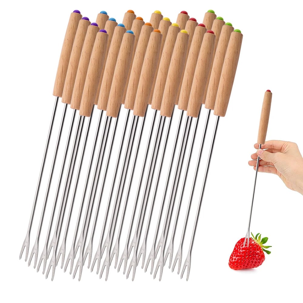 Stainless Steel Fondue Forks Set 6-24Pcs Long Corrosion Resistant