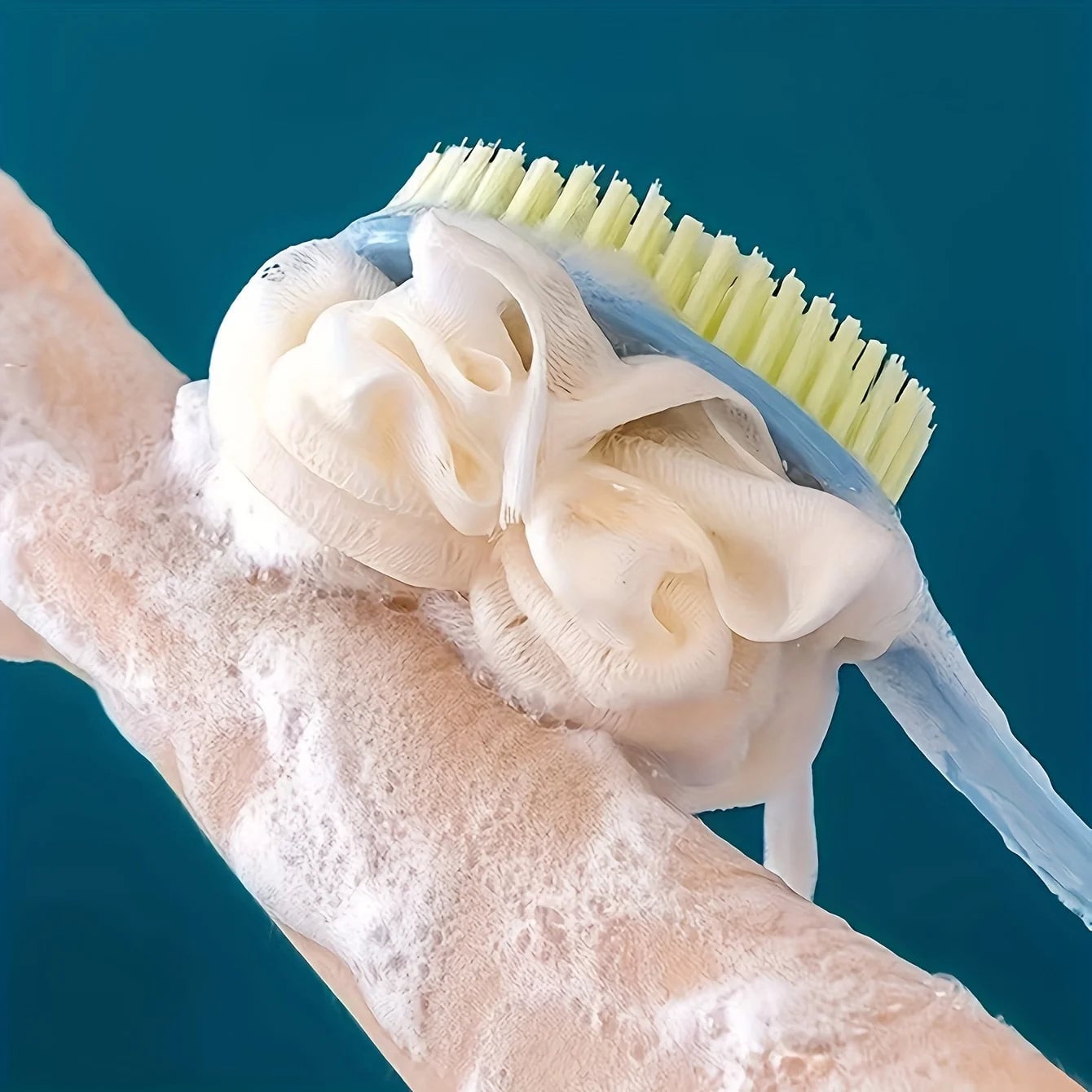 Long Handle Soft Body Scrubber - Exfoliating Bath Brush Massager