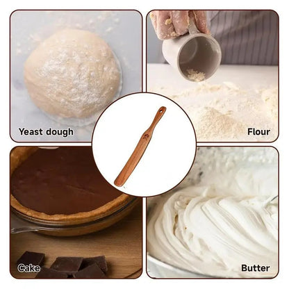 Wooden Sourdough Starter Mixing Spatula - Dough Scraping Tool