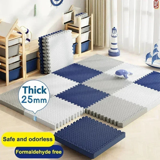 8Pcs 2.5cm Thick Nonslip Baby Play Mat Soundproof Puzzle Gym