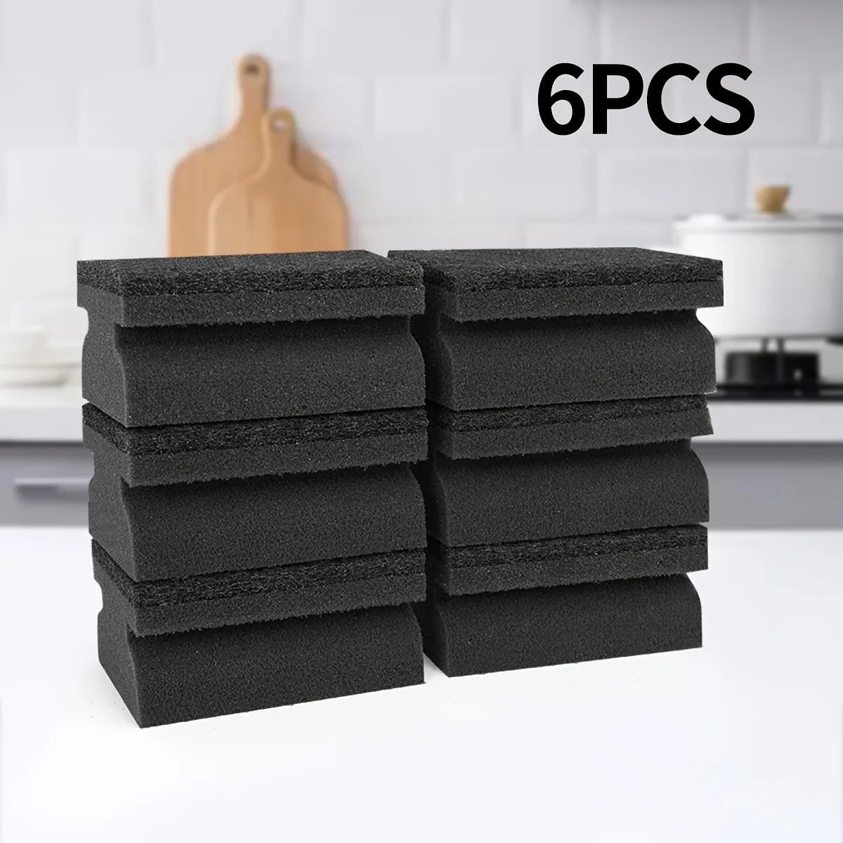 3-Pack Double-Sided Non-Scratch Scouring Sponges for Kitchen