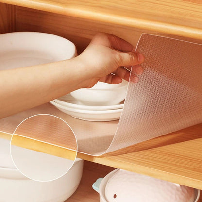 Anti-Slip Reusable Drawer Liner Mat - Kitchen Cabinet Shelf Pad