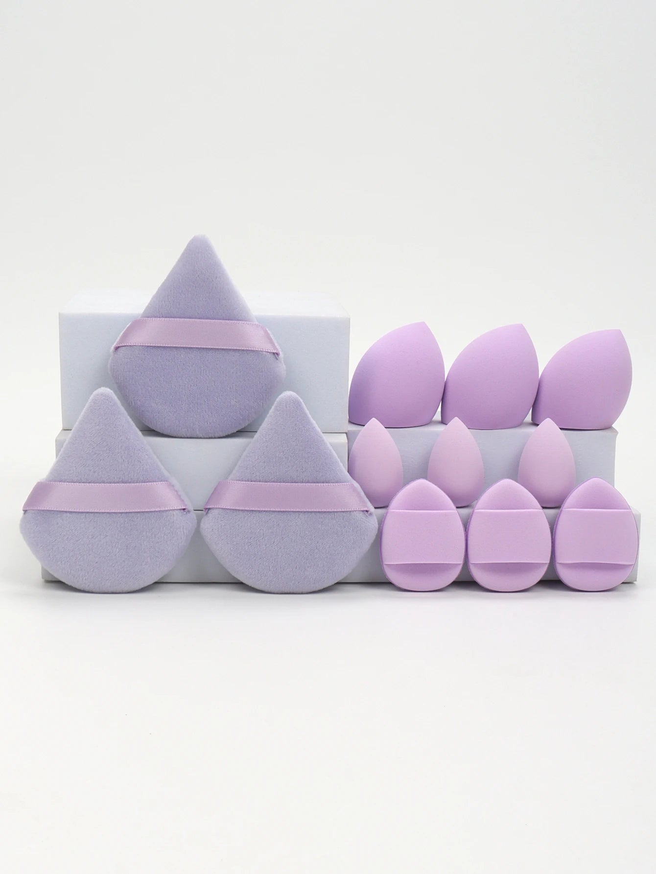 12-Piece Makeup Sponge Set - Powder Puffs, Air Cushion & Beauty Eggs