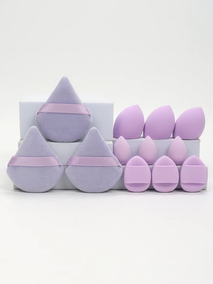 12-Piece Makeup Sponge Set - Powder Puffs, Air Cushion & Beauty Eggs