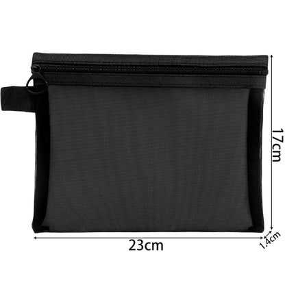 Mesh Clear Cosmetic Bags Set - Black Makeup Travel Organizer Pouch