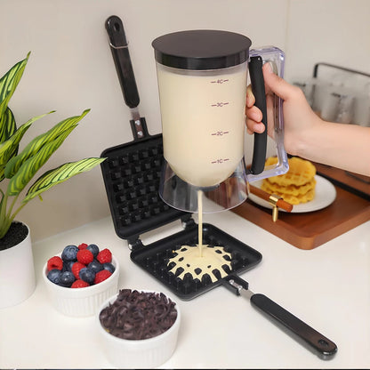 Handheld Batter Dispenser Measuring Cup with Funnel - Cake Mix Tool
