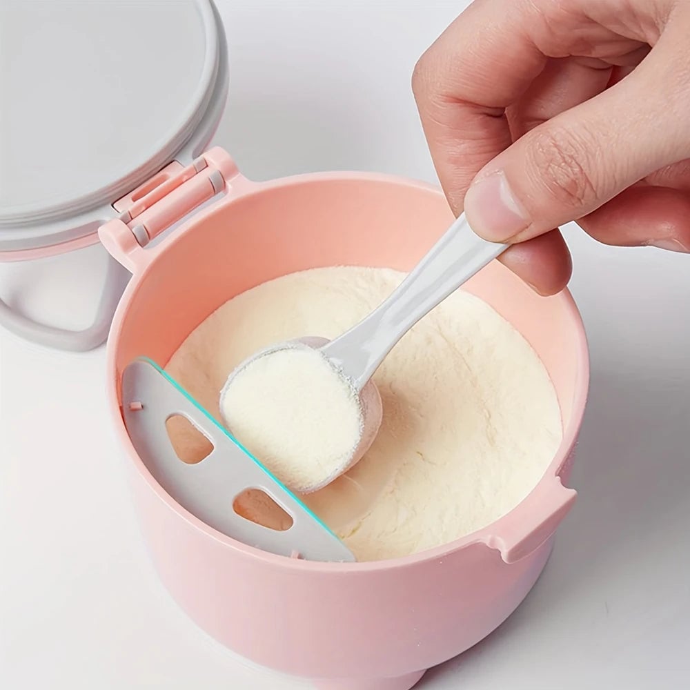 Portable Baby Milk Powder Container with Spoon - Travel Storage Box