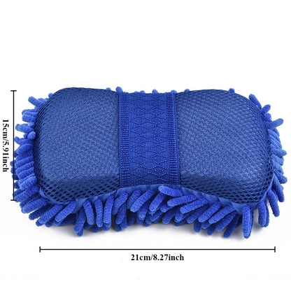 Microfiber Car Wash Sponge Brush - Dual-Sided Polishing Pad Tool