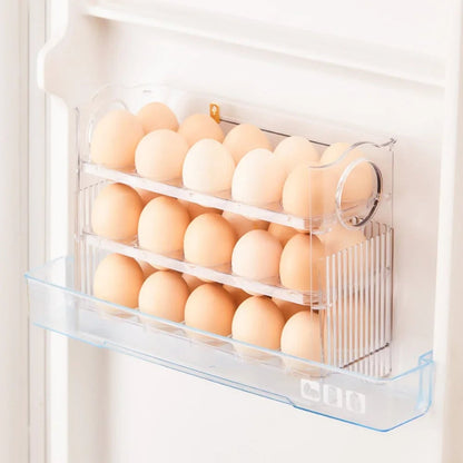 3-Tier Kitchen Egg Storage Container - Large Capacity Refrigerator