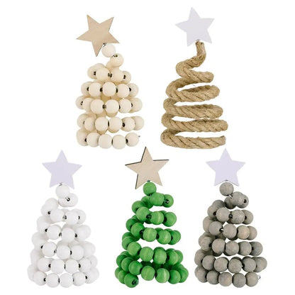 Handmade Wooden Christmas Tree Desktop Ornament - Creative Holiday Decor