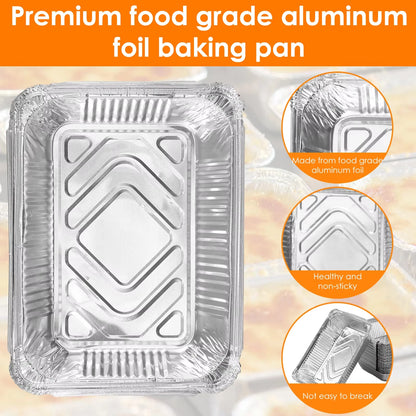Thickened Aluminum Foil Disposable Pans - Non-Stick BBQ Baking Trays