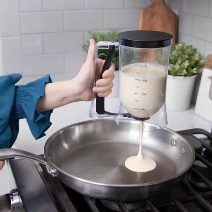 Handheld Batter Dispenser Measuring Cup with Funnel - Cake Mix Tool