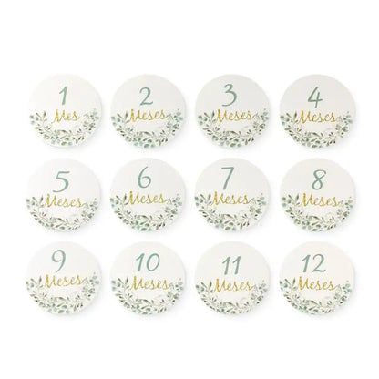 Wooden Baby Milestone Number Cards Monthly Newborn Photography Props