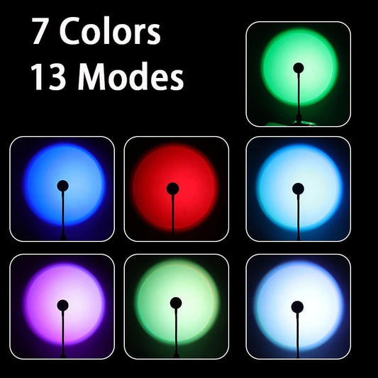 USB LED Sunset Projector Light - Ambient Atmosphere Neon Photography