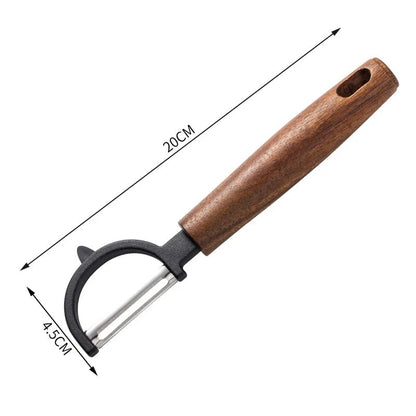 Stainless Steel Peeler with Wooden Handle - Fruit Vegetable Tool