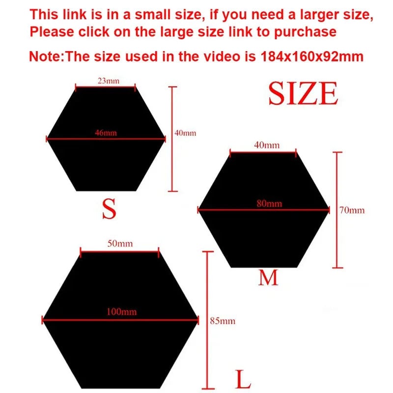 Hexagon 3D Acrylic Mirror Wall Stickers 6/12pc Self Adhesive DIY