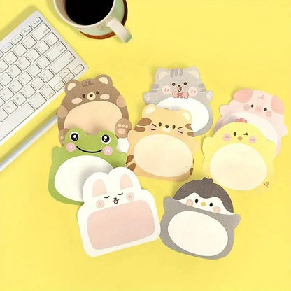 8-Pack Cartoon Animal Shaped Sticky Notes Colorful Creative Office