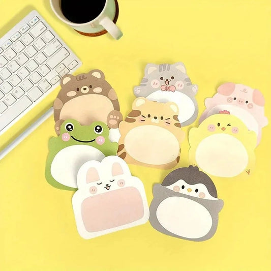 8-Pack Cartoon Animal Shaped Sticky Notes Colorful Creative Office