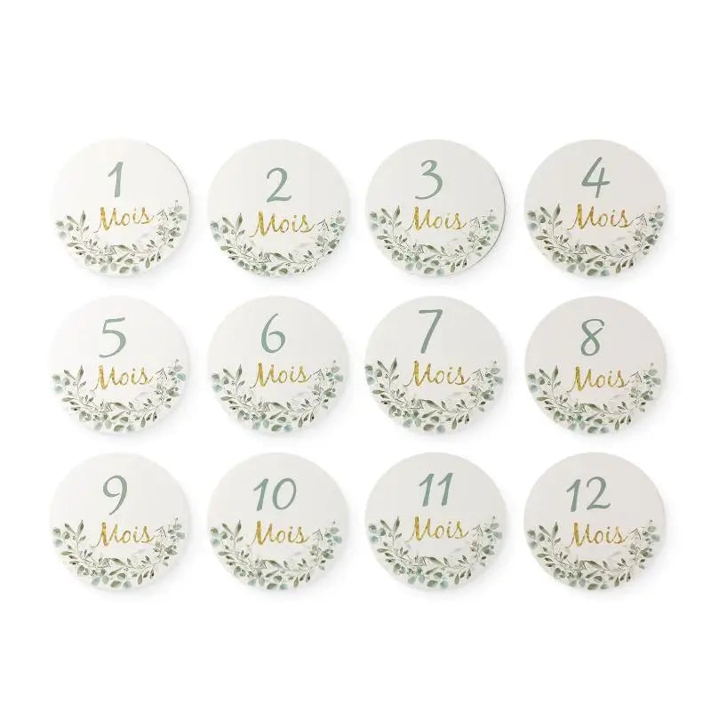 Wooden Baby Milestone Number Cards Monthly Newborn Photography Props