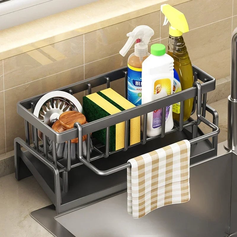Multifunctional Kitchen Sink Organizer Rack - Sponge Drainer Shelf
