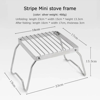 Stainless Steel Folding Grill Rack - Portable Camping BBQ Stand