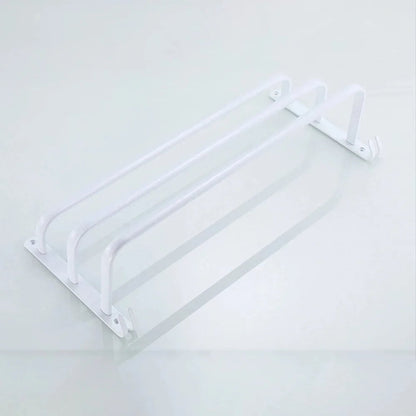 White Aluminum Wall Mount Bathroom Towel Rack Bar with Shelf Hook