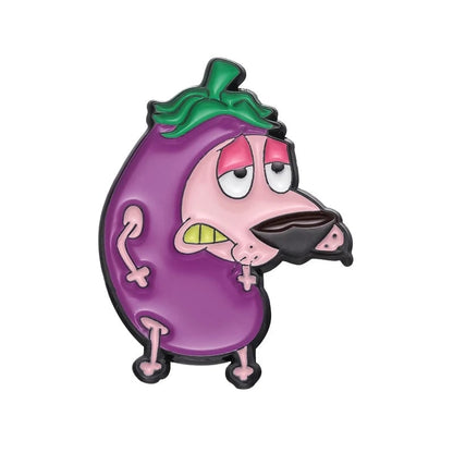 Courage Cowardly Dog Pink Enamel Brooch Pin - Kids Lapel Badge