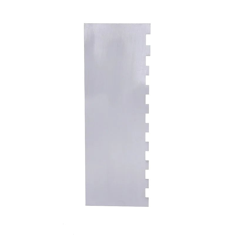 Stainless Steel Double-Sided Cake Scraper - Smooth & Textured Edges